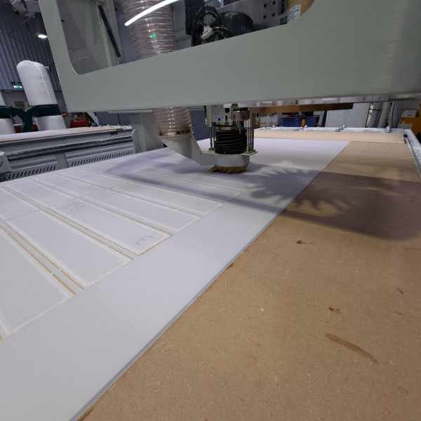 Machine in operation with brush attachment